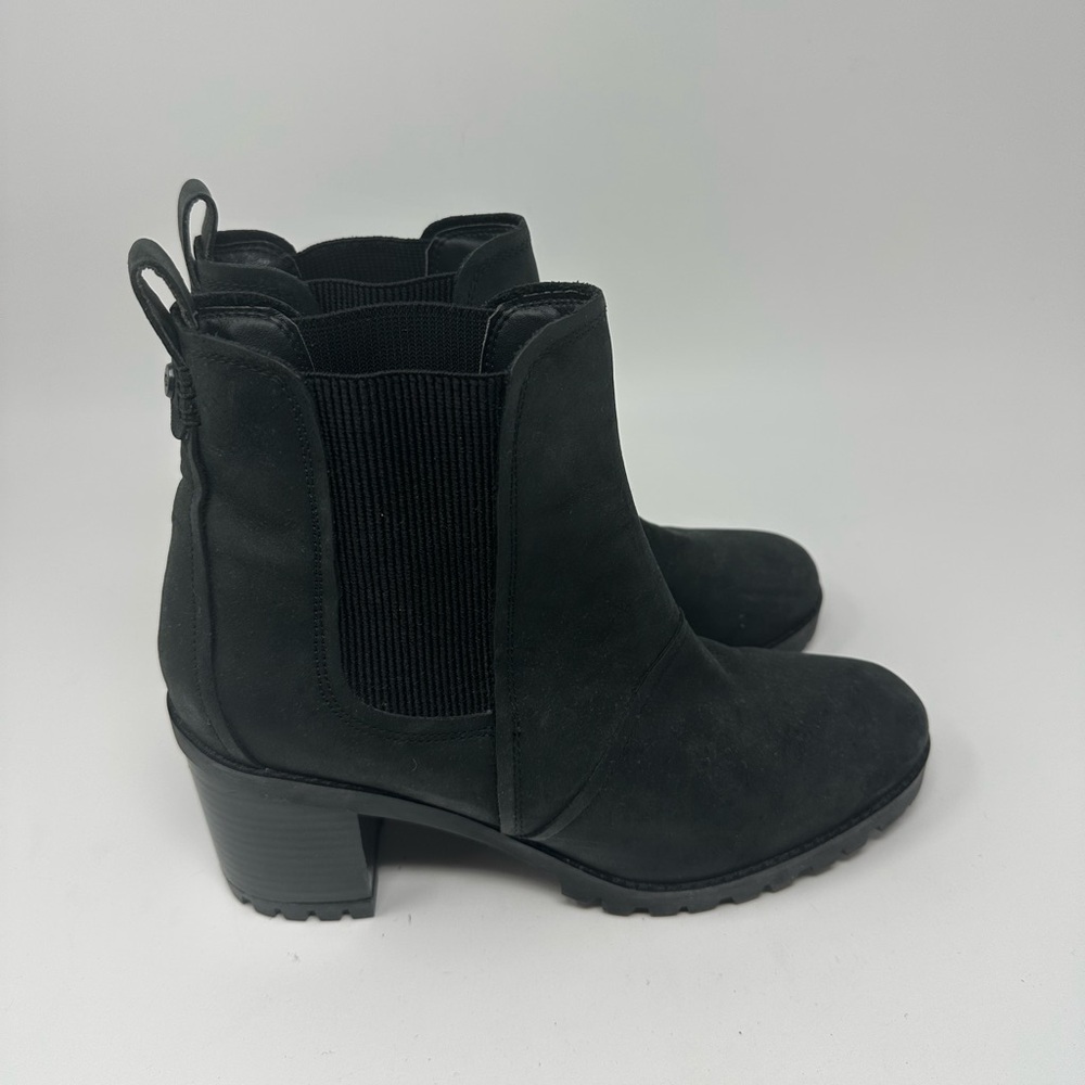 UGG Hazel Ankle Boots Stacked Block Heel Booties Waterproof Black Suede Sz 9 - Picture 3 of 16